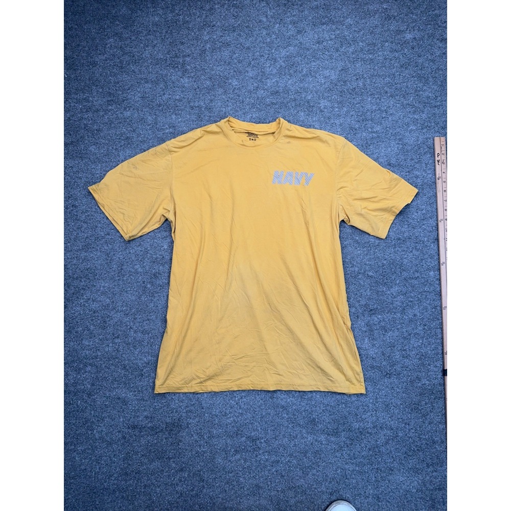 New Balance US Navy PT TShirt Mens Large Yellow Reflective Military Training Top